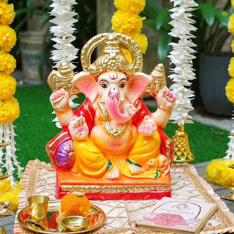 10INCH Lambakarna Eco-Friendly Ganpati | Plant-A-Ganesha