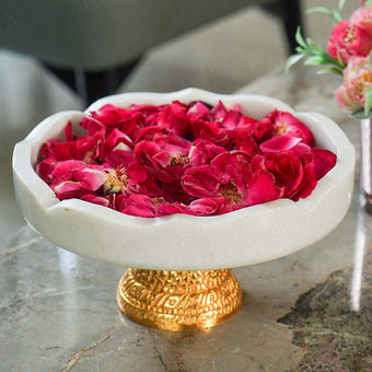 8" Marble Platter with Stand