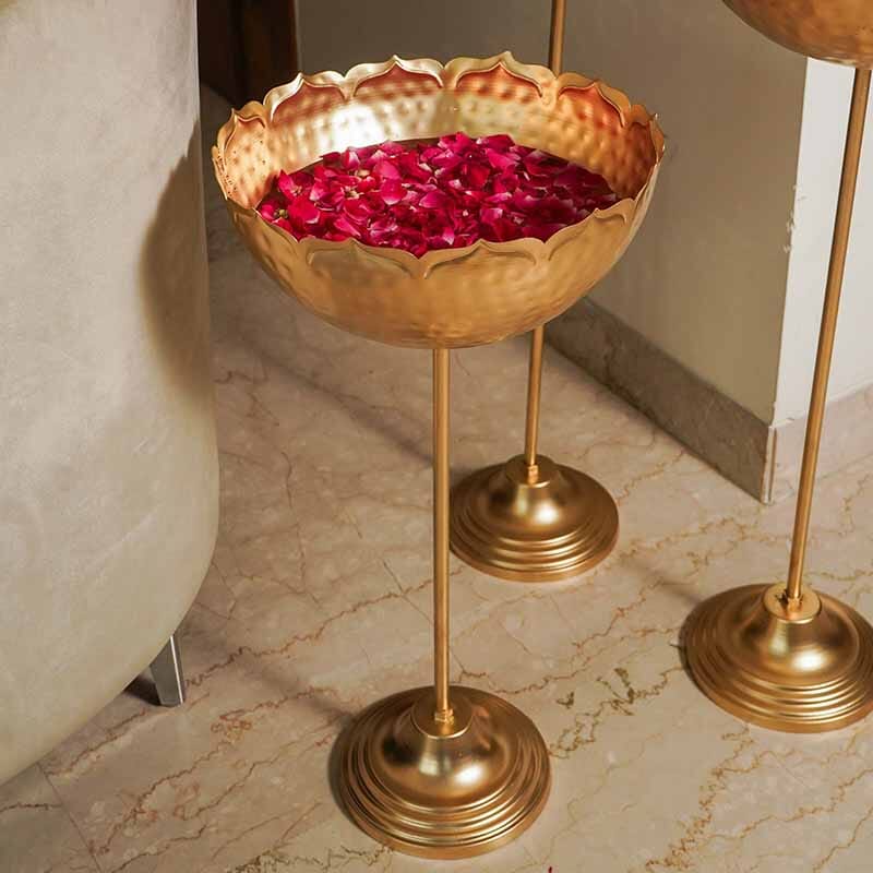 Gold Taj Urli with Stand (Tall)