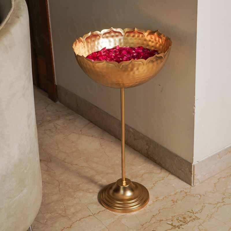 Gold Taj Urli with Stand (Tall)