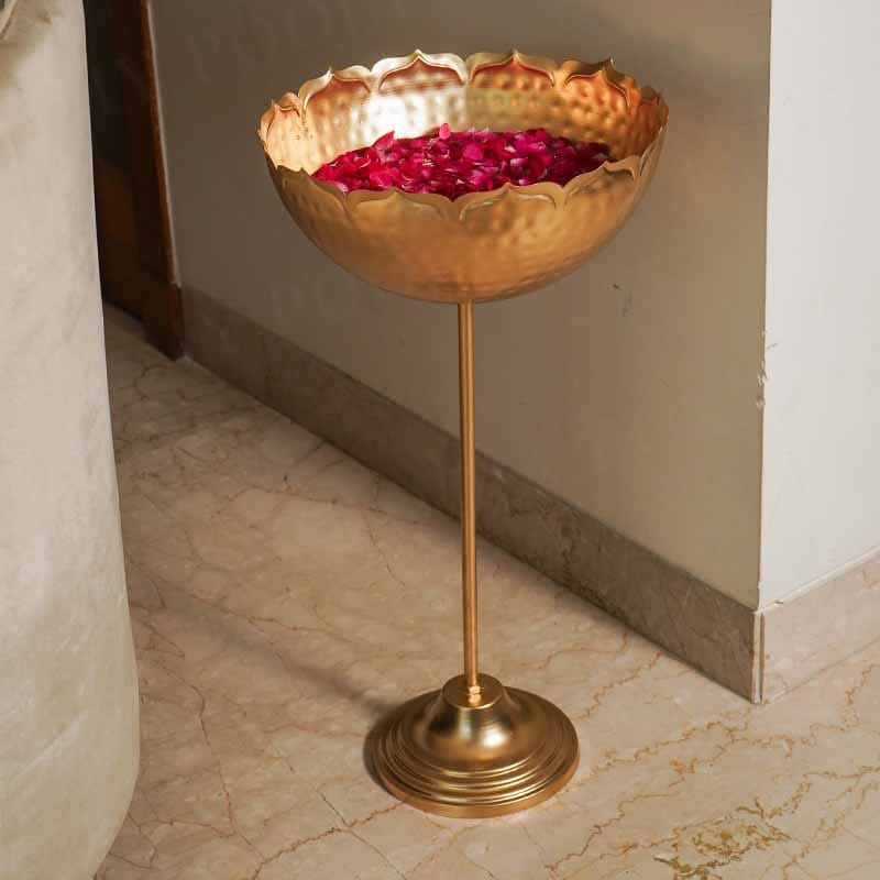 Gold Taj Urli with Stand (Tall)