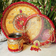 Suhagan Sunflower Karwa Chauth Thali Set