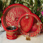 Radiant Red Karwa Chauth Thali Set