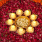 12" White Gold Small Urli with Swastik Design