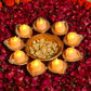 12" White Gold Small Urli with Swastik Design
