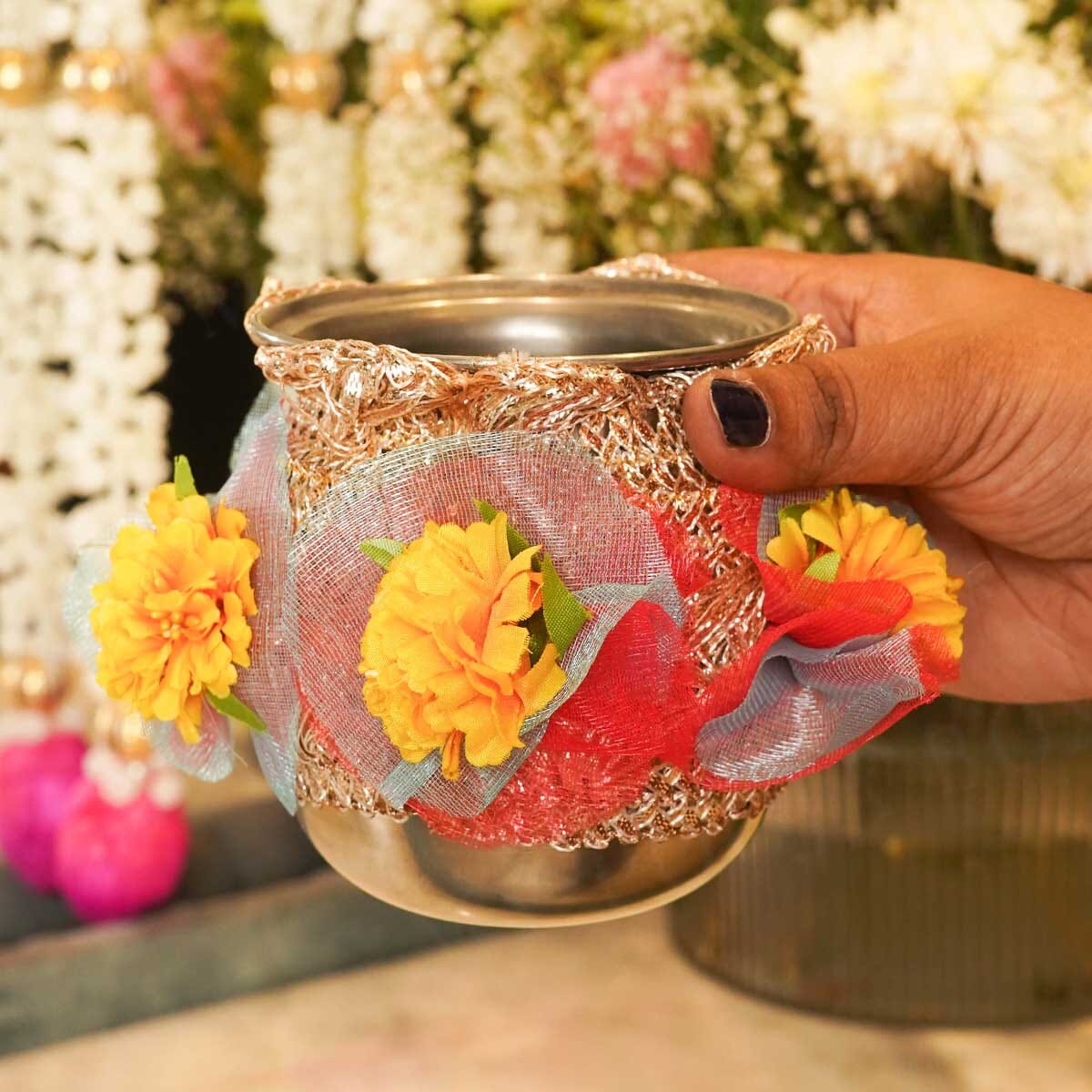 Floral Blossom Karwa Chauth Thali Set