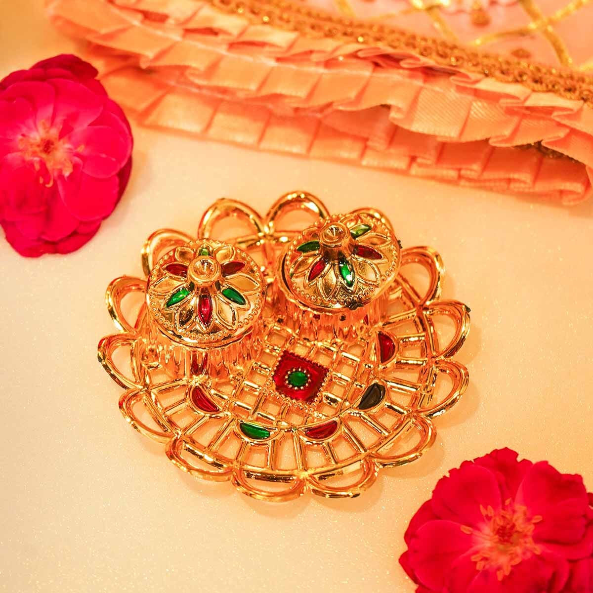 Golden Scallop Roli Akshat Mini Platter