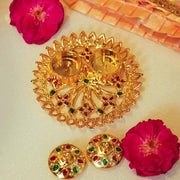 Golden Round Roli Akshat Mini Platter