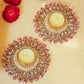 Festive Pink Beaded Decorative Tealight Holder