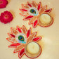 Festive Red Beaded Decorative Tealight Holder
