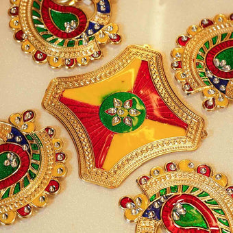 Festive Peacock Acrylic Rangoli Set