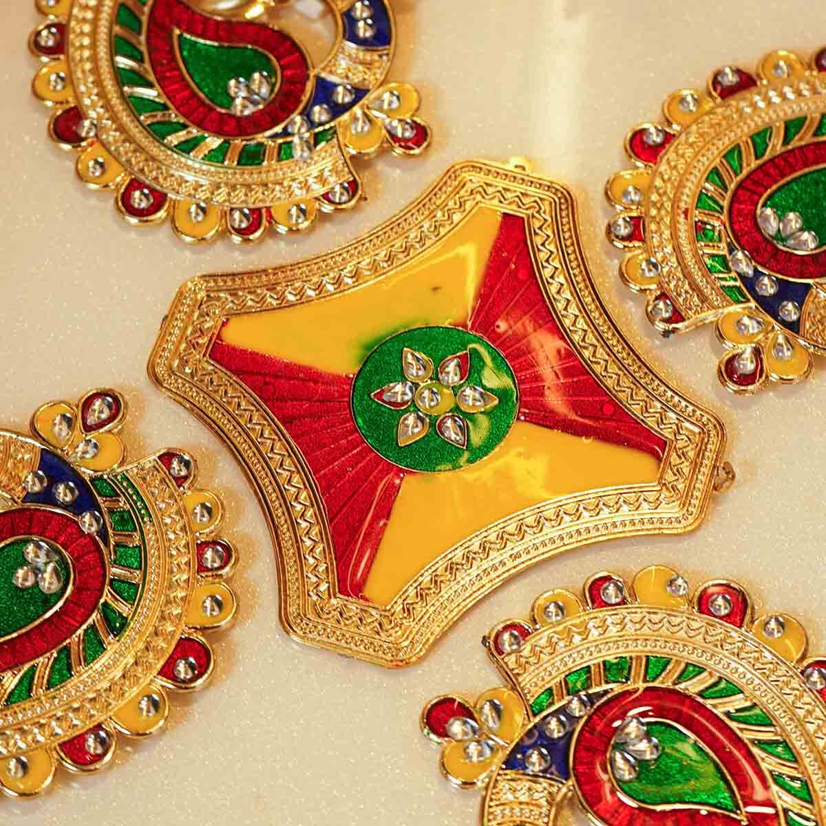 Festive Peacock Acrylic Rangoli Set