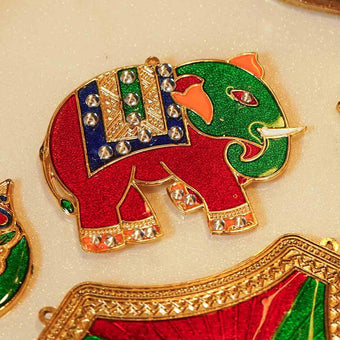 Festive Elephant Acrylic Rangoli Set