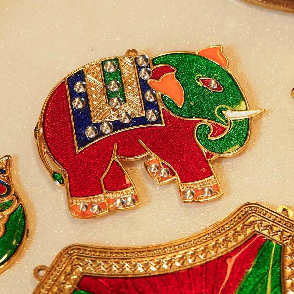 Festive Elephant Acrylic Rangoli Set
