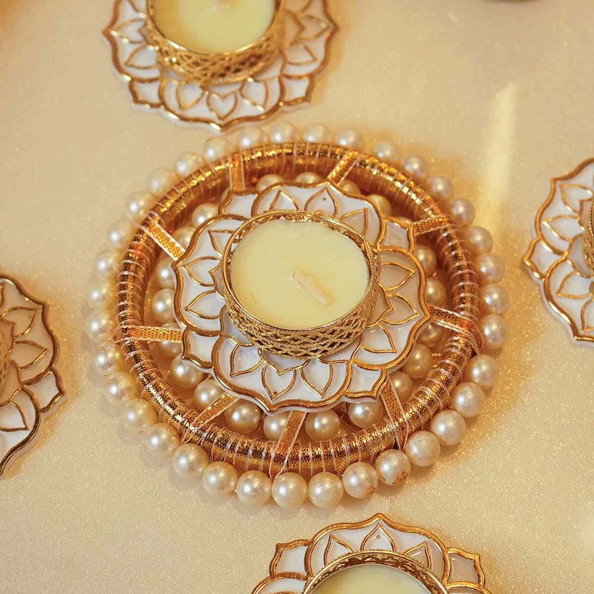 Festive Lilac Decorative Diya Set of 5