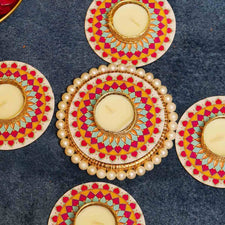 Festive Colorful Decorative Diya Set of 5