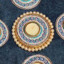Blue Evil Eye Decorative Diya Rangoli Set of 5