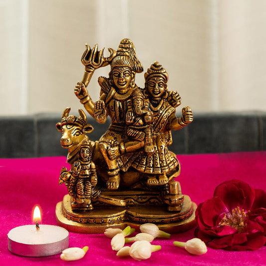 Antique Brass Shiv Parivar Idol