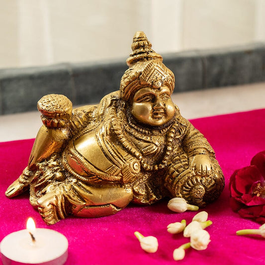 Antique Brass Kuber God of Wealth Idol