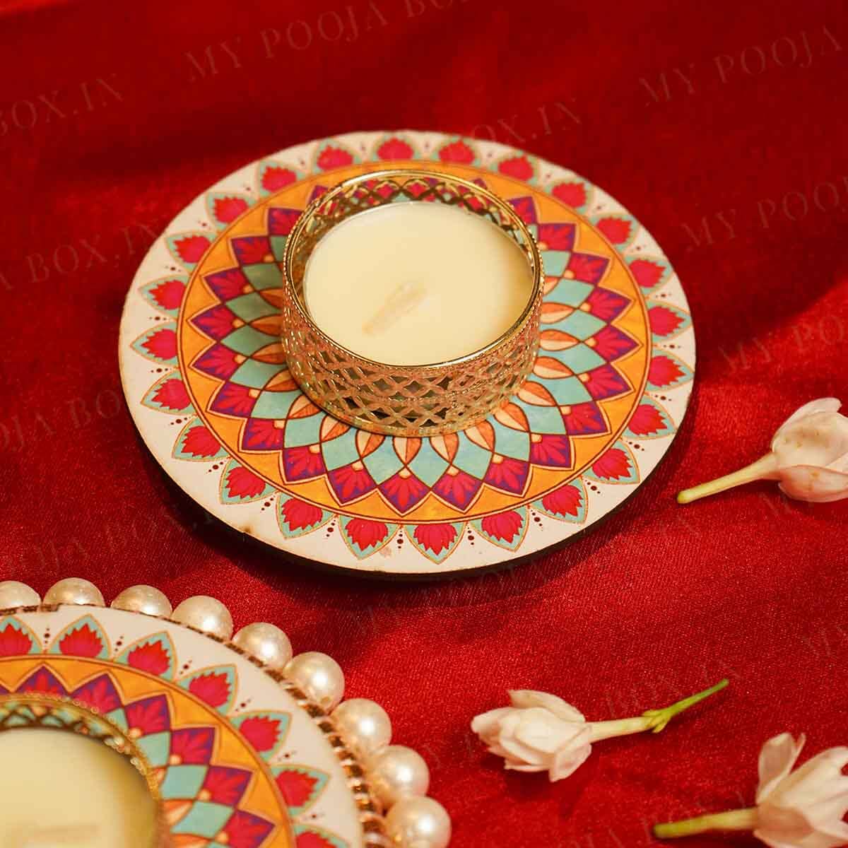 Festive Colorful Decorative Diya Set of 5