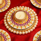 Festive Purple Yellow Decorative Diya Set of 5