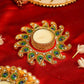 Festive Peacock Decorative Diya Rangoli Set of 5