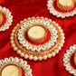 Festive Red Shells Diya Rangoli Set of 5