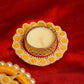 Festive Yellow Red Decorative Diya Set of 5
