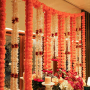 Artificial Jasmine Flower And Orange Marigold Backdrop Decoration