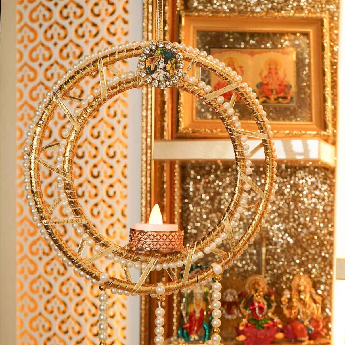 Beautiful Radha Krishna Hanging T-light