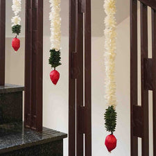 Artificial Jasmine Flower And Red Lotus Buds Strings (Set of 2)