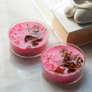 Clear Quartz Pink Vanilla Crystal Aromatherapy Palm Candles (Set of 2)