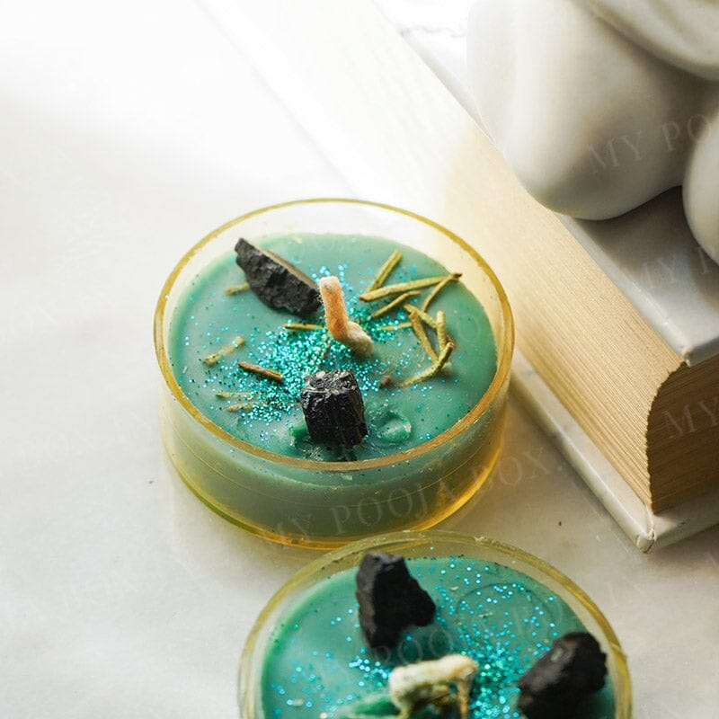 Tourmaline Mogra Crystal Aromatherapy Candles (Set of 4)