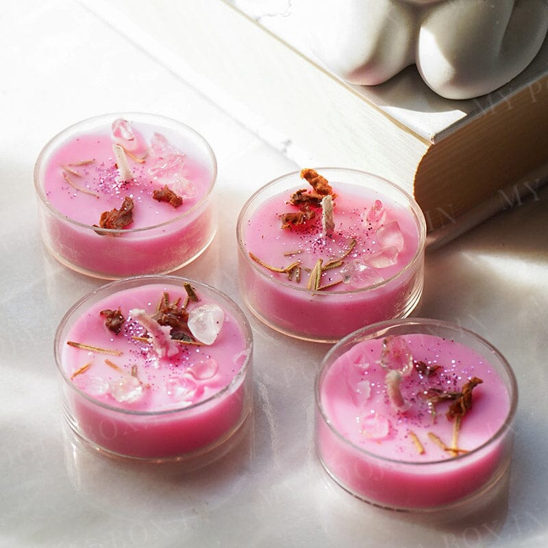 Clear Quartz Vanilla Crystal Aromatherapy Candles (Set of 4)