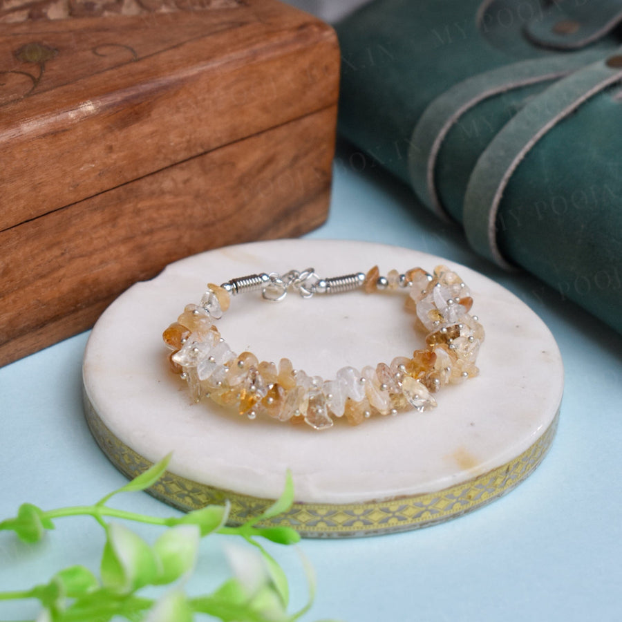 Citrine Crystal Healing Bracelet Stone for Wealth Protection