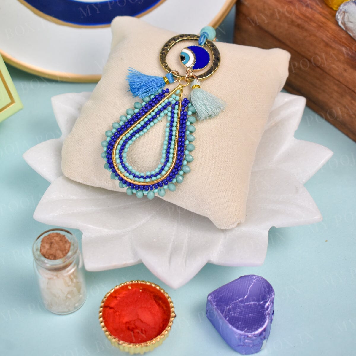 Evil Eye Teardrop Bhaiya Bhabhi Rakhi