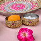 Crowned Queen Pink Pooja Thali Set