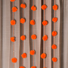 Orange Floral PomPom Backdrop Door Hanging Set Of 5