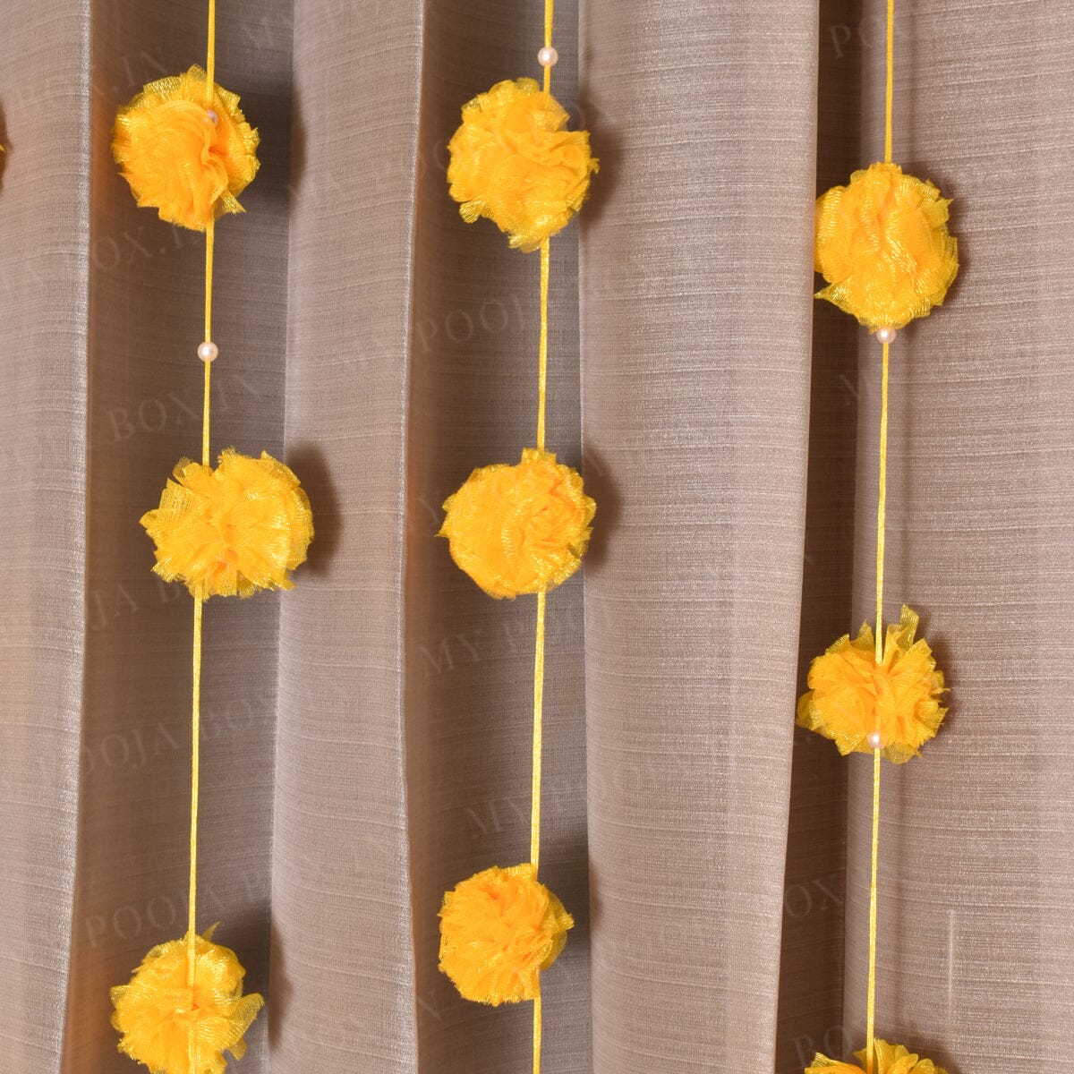 Yellow Floral PomPom Backdrop Door Hanging Set Of 5
