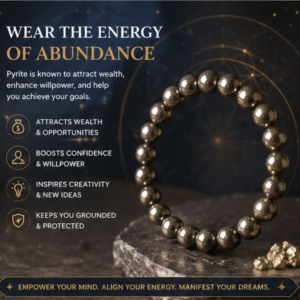 Pyrite Natural Crystal Healing Bracelet