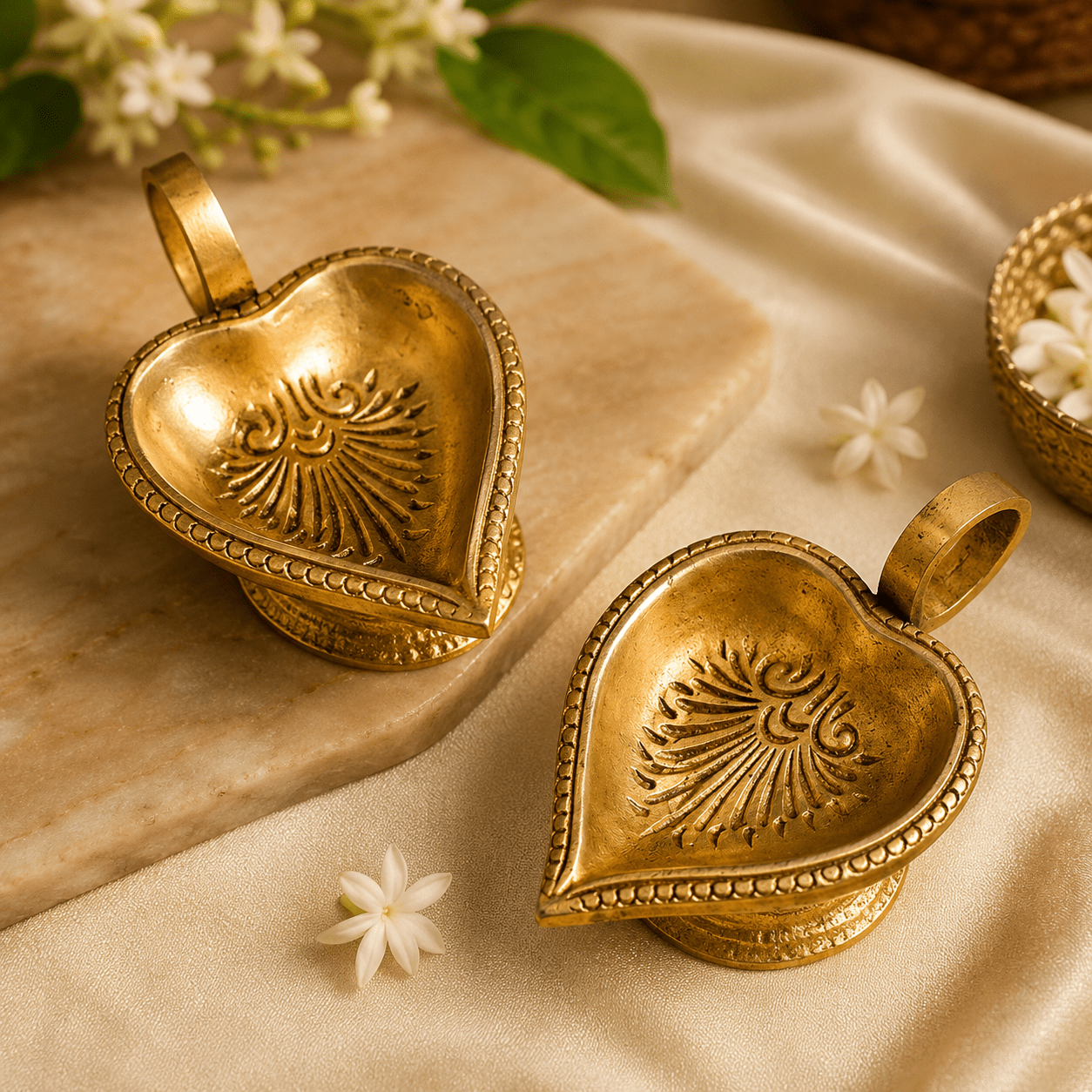 Leaf Brass Eleagant Diya