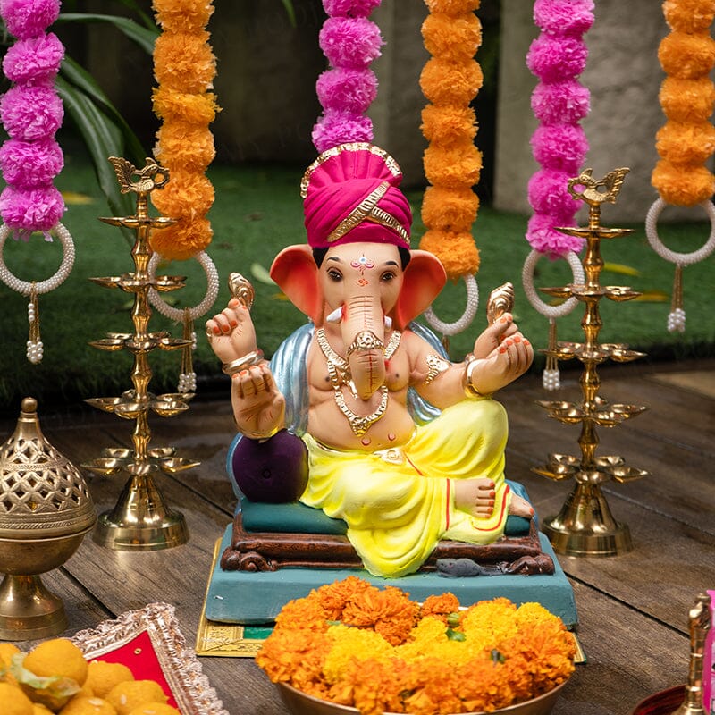 1.2FEET Eco-Friendly Siddhipriya Feta Ganpati | Plant-A-Ganesha