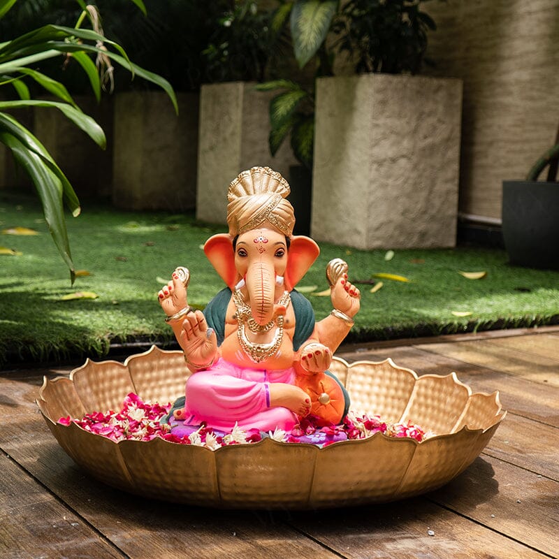 1.2FEET Eco-Friendly Maheshwaram Feta Ganpati | Plant-A-Ganesha