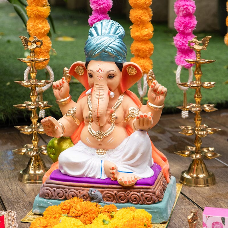 1.2FEET Eco-Friendly Pagdi Modak Ganpati | Plant-A-Ganesha