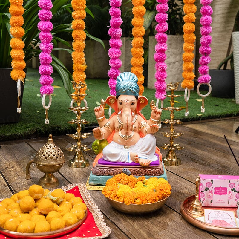 1.2FEET Eco-Friendly Pagdi Modak Ganpati | Plant-A-Ganesha
