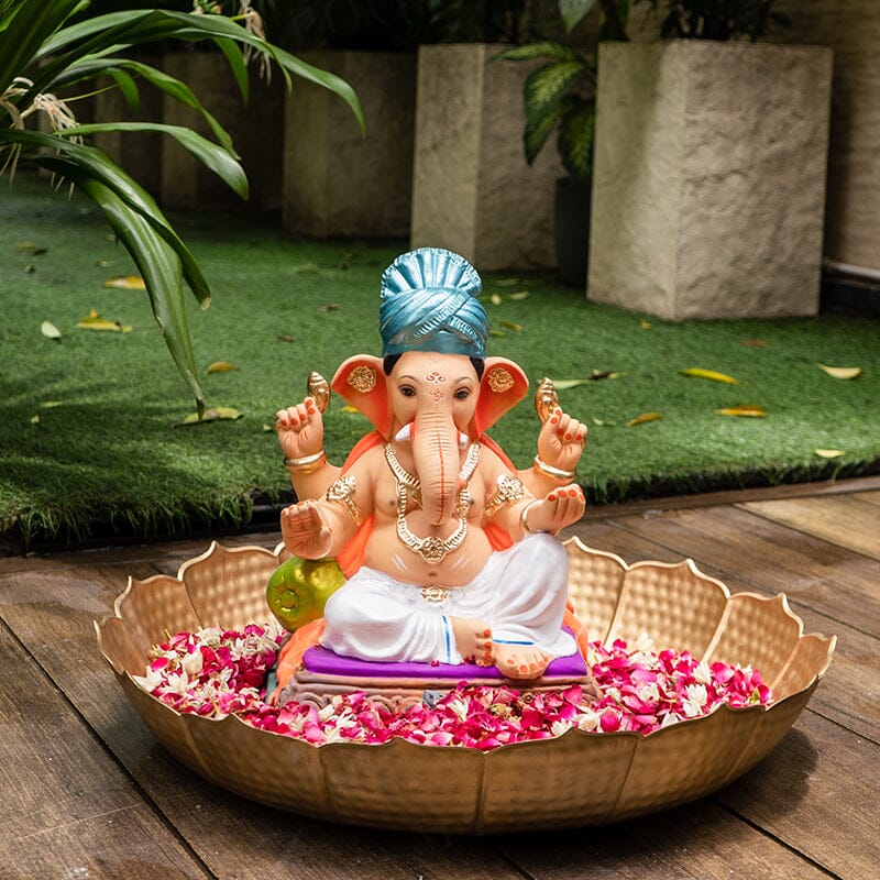 1.2FEET Eco-Friendly Pagdi Modak Ganpati | Plant-A-Ganesha