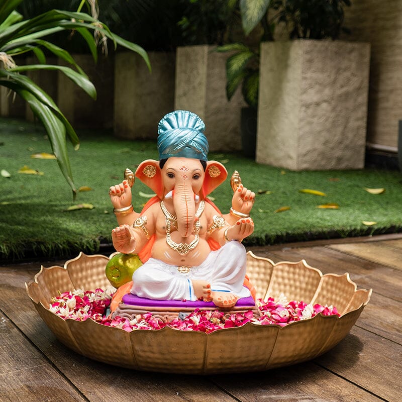 1.2FEET Eco-Friendly Pagdi Modak Ganpati | Plant-A-Ganesha