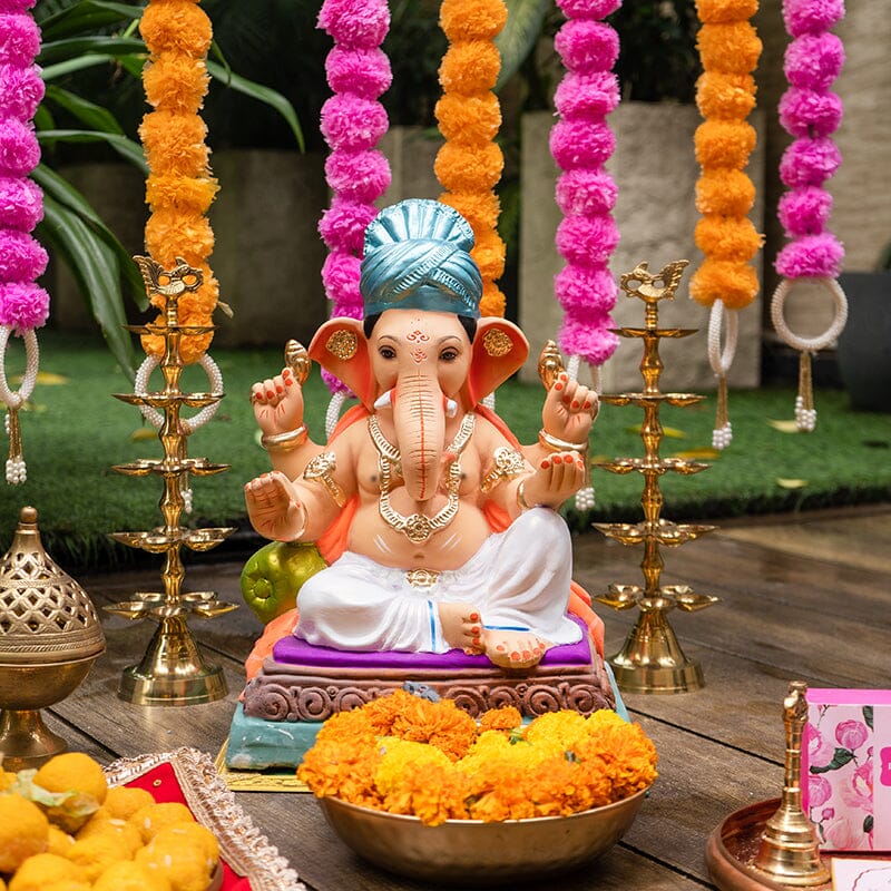 1.2FEET Eco-Friendly Pagdi Modak Ganpati | Plant-A-Ganesha