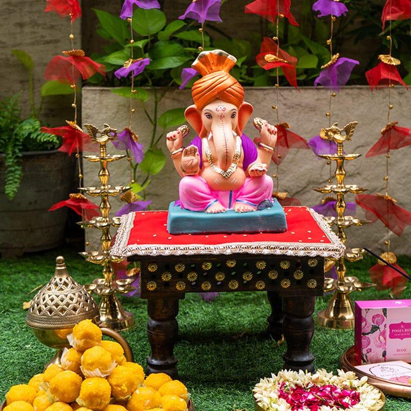 10INCH Eco-Friendly Haridra Feta Ganpati | Plant-A-Ganesha