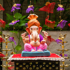 10INCH Eco-Friendly Haridra Feta Ganpati | Plant-A-Ganesha